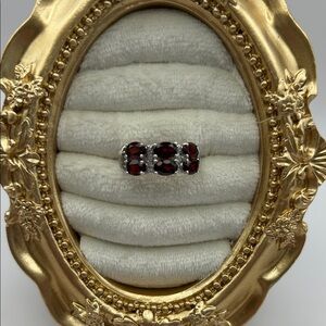 Sterling Silver and Red Garnet Ring